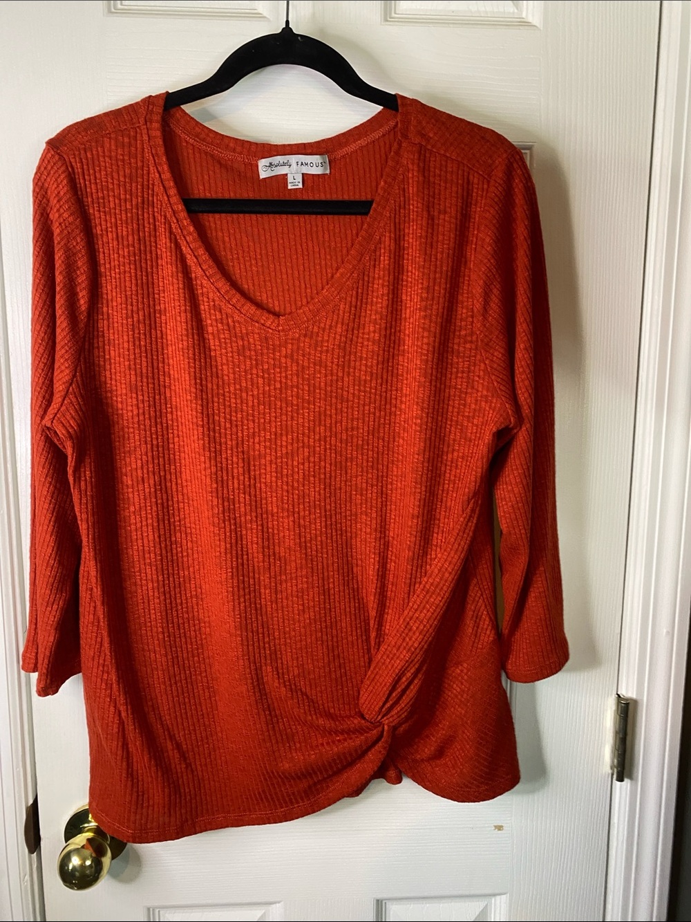 Absolutely Famous Women’s Shirt Size Large Burnt Orange